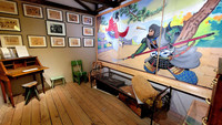  A mural on the wall at the Eastern California Museum in Independence, California, recalls the era of the World War II Japanese internment camp at the nearby Manzanar National Historic Site. Photo courtesy of Jim Farber. 