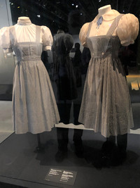  Dorothy's outfits from "The Wizard of Oz" are on display at the Academy Museum of Motion Pictures Arts and Sciences in Los Angeles, California. Photo courtesy of Bill Neely. 