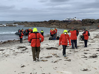 After a blustery day on the Scottish island of Iona, Hurtigruten passengers approach the Zodiac RIB that will take them back to their ship. Photo courtesy of Sharon Whitley Larsen.