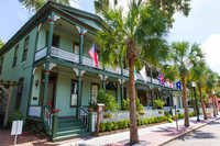  The Florida House Inn flies the flags of all the entities that have influenced Amelia Island. Photo courtesy of Amelia Island. 