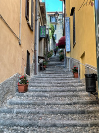  Steep walkways are vital in Italy's Lake Como to defy the massive mountains that border the lake. Photo courtesy of Halina Kubalski. 