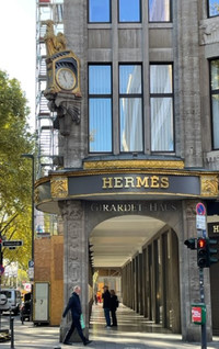 Hermes on mile-long Konigsallee in Dusseldorf, Germany, is one of the top fashion streets in all of Europe. Photo courtesy of Halina Kubalski