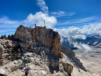 Hikers trek to the summit of the Zugspitze, the highest peak of the Wetterstein Mountains and the highest mountain in Germany. Photo courtesy of Margot Black.