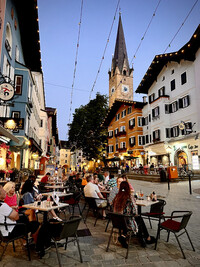 The stunning medieval streets of Kitzbuhel, Austria, come to life in the evenings. Photo courtesy of Margot Black.