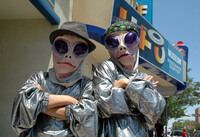 UFO Festival participants in Roswell, New Mexico, dress up as extraterrestrials. Photo courtesy of Mark Wilson/Dreamstime.com.