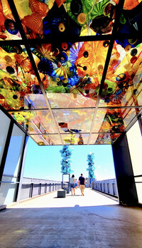 The Chihuly Bridge of Glass in Tacoma, Washington, is made up of sections titled "The Seaform Pavilion," "Crystal Towers" and "Venetian Wall." Photo courtesy of Jim Farber.
