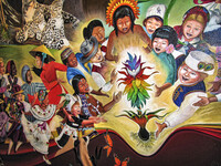 . Murals such as this one by Leo Tanguma that was recently on display at the Denver International Airport adorn some terminals. Photo courtesy of Boggy/Dreamstime.com. 