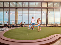  Golfers can practice their swing on a putting green at the Palm Beach International Airport. Photo courtesy of the Palm Beach International Airport. 