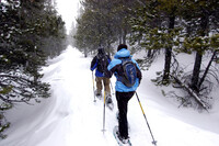 . A couple enjoy snowshoeing as an alternative to skiing in the winter. Photo courtesy of Gelynfjell/Dreamstime.com. 