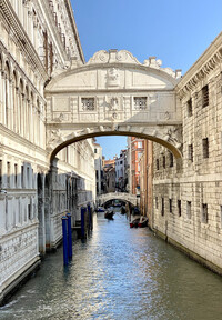  The Ponte dei Sospiri, or Bridge of Sighs, is so named because convicted criminals walked across it from the Doge's Palace to the prison in Venice, Italy. Photo courtesy of Margot Black. Photo courtesy of Margot Black. 