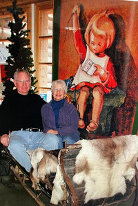  The authors pose in a sleigh at North Pole, Alaska. Photo courtesy of Bill Neely. 