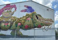 Miguel Angel Sanchez, also known as SATURNO, painted this mural in Miami's Wynwood Arts District. Photo courtesy of Candyce H. Stapen.