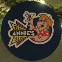 A caricature of Annie, the owner's sister who was beloved by her customers, welcomes guests to Annie's Paramount Steak House in Washington, D.C. Photo courtesy of Victor Block. 