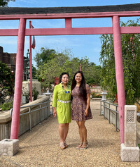 . Mary Grace de Joya Vea and her daughter, Isabelle, lead the ASEANA group that maintains the Asian Gardens in Shreveport, Louisiana. Photo courtesy of Bill Neely.