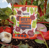  Theo's Beet Jerky make traveling tastier for meat-eaters, vegetarians and vegans alike. Photo courtesy of Theo's Beet Jerky. 
