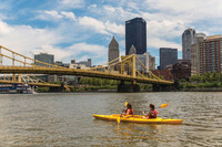  Kayaking on the Allegheny River is just one of the water activities available in Pittsburgh, Pennsylvania. Photo courtesy of J.P. Diroll/Visit Pittsburgh. 
