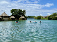  Waterplay and other activities at the Koro Sun Resort in Fiji create fun for everyone in the family. Photo courtesy of Margot Black. 