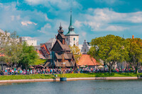 . The Norwegian Pavilion at Disney World in Orlando, Florida, features a traditionally built church. Photo courtesy of Viavaltours/Dreamstime.com. 