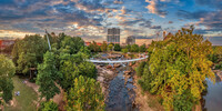 . A good time to see the Liberty Bridge in Greenville, South Carolina, is sunset. Photo courtesy of VisitGreenvilleSC.