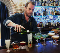  Colorful cocktails are the order of the day in the speakeasy at the Prohibition Museum in Savannah, Georgia. Photo courtesy of Victor Block. 