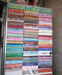  Reading the 100 flavors of ice cream at Rehoboth Beach Ice Cream in Rehoboth, Delaware, is hard work for a person on a do-nothing vacation. Photo courtesy of Victor Block. 