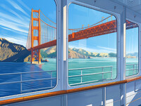 . The Golden Gate Bridge is the view passengers can enjoy on the San Francisco Bay Area Ferry. Photo courtesy of Viktor Budyka/Dreamstime.com. 