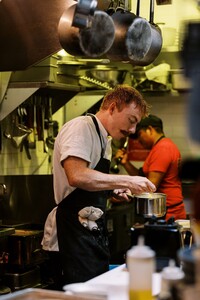  Chef Tom Wiswell at Drift Seafood and Raw Bar in Rehoboth Beach, Delaware, elevates his fare with unusual pairings of ingredients and artful presentations. Photo courtesy of Megan Steele/Heartbeat Branding Co. 