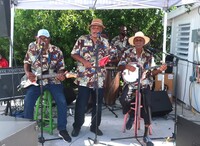 A musical group plays for visitors to the annual lobster fest on the island of Anegada in the British Virgin Islands. Photo courtesy of Victor Block.
