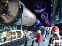 Interactive displays help visitors to the Kennedy Space Center in Merritt Island, Florida, learn about space travel. Photo courtesy of Bill Neely.