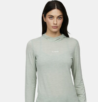 Le Bent's Feathertop Ultralight Hooded Long Sleeve Tee keeps you comfortable in a heated car and is cozy for layering when you're roadside. Photo courtesy of Le Bent.