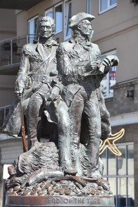 A statue of Meriwether Lewis and William Clark marks their 1805 arrival on the Pacific Coast. Photo courtesy of Jethani/Dreamstime.com.
