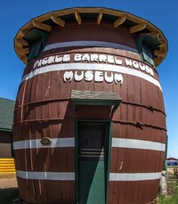  A home in the shape of a pickle barrel delights visitors to Grand Marais, Michigan. Photo courtesy of Ehrlif/Dreamstime.com. 
