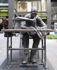This sculpture pays homage to the people who have worked in New York's Garment District over the years. Photo courtesy of Joseph Perone/Dreamstime.com.