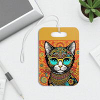  The Hippie Cat Luggage Tag makes it easy for cat-loving travelers to spot their case on the baggage carousel. Photo courtesy of Diva Comfort Store. 