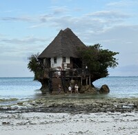  Exotic foods and spectacular views are on the menu at The Rock in Zanzibar. Photo courtesy of Lesley Frederikson. 