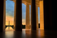  From the Lincoln Memorial visitors can see the Reflecting Pool and the Washington Monument. Photo courtesy of Adobe and Destination DC. 