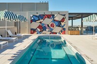  A rooftop mural entertains swimmers atop the Arlo Washington, D.C., hotel. Photo courtesy of Arlo Washington. 