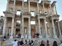The Library of Celsus in Ephesus is a dramatic port of call during a Greek cruise. Photo courtesy of Georgeanne Brennan.