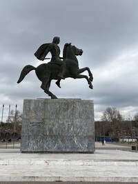 This statue of Alexander the Great in Thessaloniki, Greece, recalls the empire he once commanded. Photo courtesy of Georgeanne Brennan.