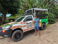 Trail Guide Mata'i of Tupuna Safari leads exciting cultural explorations of Bora Bora's steep interior. Photo courtesy of Athena Lucero.