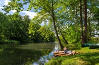  Visitors can relax, kayak and tube on the Cowpasture River that runs through the Fort Lewis Farm and Lodge in Millboro, Virginia. Photo courtesy of Fort Lewis Farm and Lodge. 