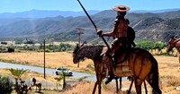 "Don Quixote of the Highway" welcomes travelers to the outdoor Temecula Valley gallery of Southern California metal artist Ricardo Breceda. Photo courtesy of Jim Farber.