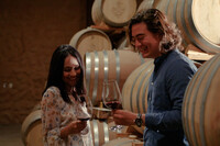 Visitors to El Cielo Resort and Winery in Valle de Guadalupe, Mexico, enjoy tasting the local wine. Photo courtesy of Victoria Looseleaf.