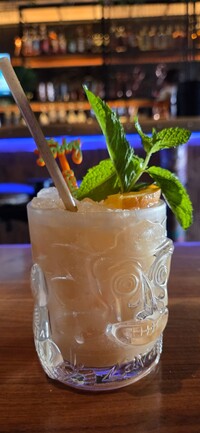 The Tiki Bar in the lobby of The Brick Hotel in Oceanside, California, serves up cool refreshments to thirsty visitors. Photo courtesy of Jim Farber.