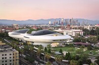  The new Lucas Museum of Narrative Art, designed by Ma Yansong of MAD Architects, resembles a starship. Photo by Hufton+Crow, courtesy of the Lucas Museum of Narrative Art. 