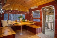  Guests at the Mohicans Treehouse Resort in Glenmont, Ohio, sleep in an Airstream camper placed high in the trees. Photo courtesy of Chris McLellan/Mohican Media. 