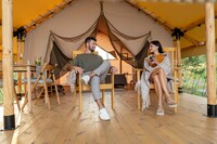  Glamping at facilities such as Black Tree Resort in Lake George, Colorado, make camping easy and luxurious. Photo courtesy of Pressmaster/Dreamstime.com. 