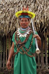  The leader of a small Amazonian village in Ecuador is also the region's shaman. Photo courtesy of Doug Hansen. 