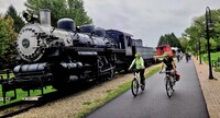 Cyclists set off on the Great American Rail-Trail in Pennsylvania. Photo courtesy of Jim Farber.