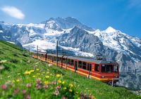  The Jungfrau cogwheel train provides a comfortable and scenic ride through the Jungfrau region of Switzerland. Photo courtesy of Jungfrau Tourism. 